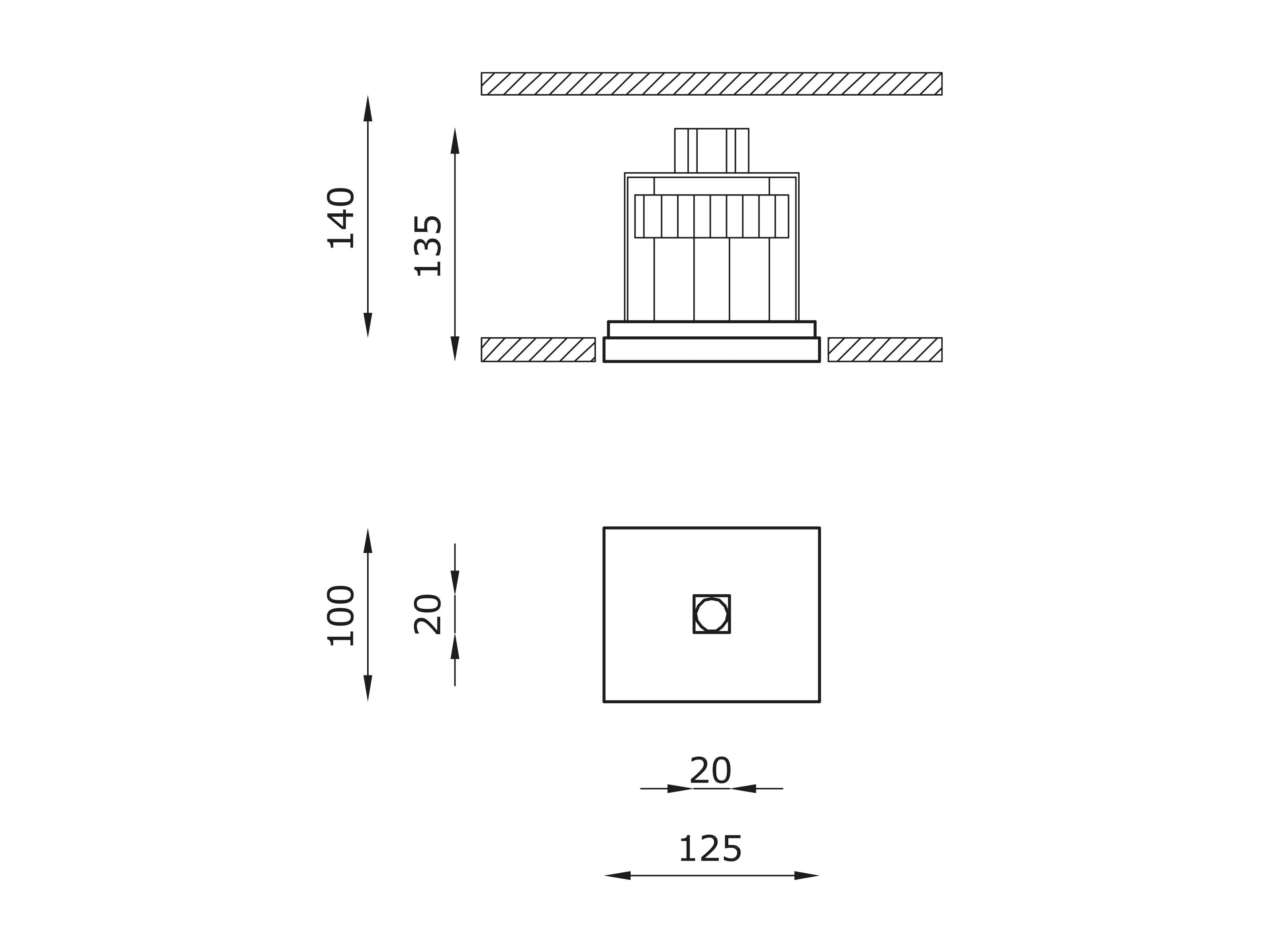 Квадратный светодиодный встраиваемый прожектор в AirCoral® Buzzi & Buzzi GENIUSQUARE BRASS ARCH-00138239 - Вид №1