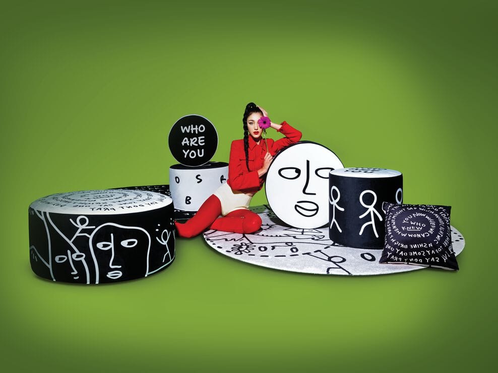 Круглый пуф Qeeboo Linescapes ARCH-00055167