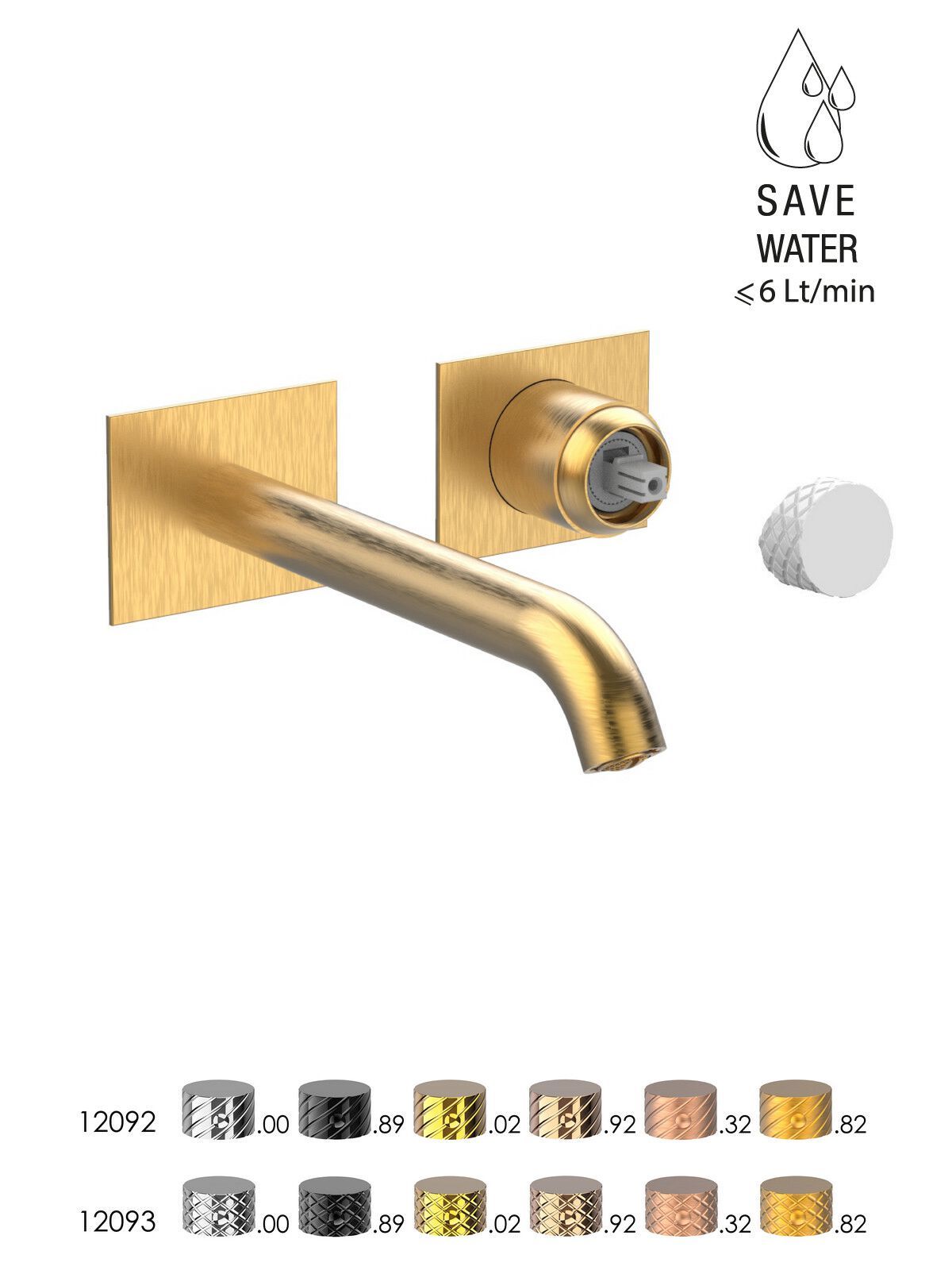 Настенный смеситель для раковины без слива с ограничителем расхода Rubinetterie Frattini Pepe XLS ARCH-00093332 - Вид №17