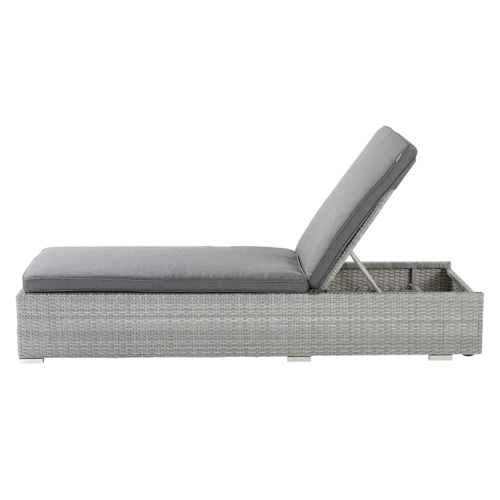 Шезлонг Naterial Davos 196x65x92 см алюминий/искусственный ротанг серый STLM-2124394 - Вид №3