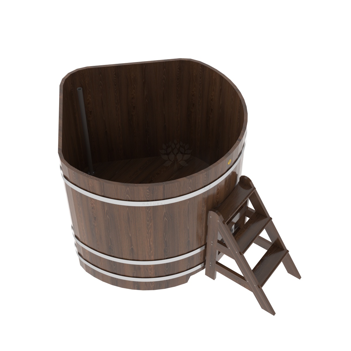 1367 Купель угловая из дуба 1,37х1,37х1,2 морёная Alyarus  - Вид №1