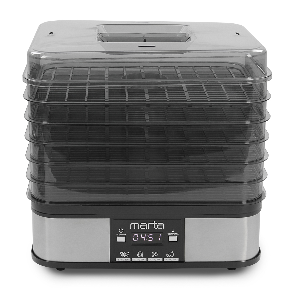9921960 Сушилка для овощей и фруктов MARTA MT-FD1887C черный STDN-0031327 - Вид №2