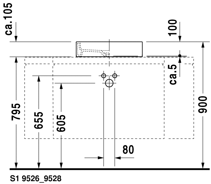 0387470028 Подвесная раковина настенная овальная Duravit Starck 1 - Вид №4