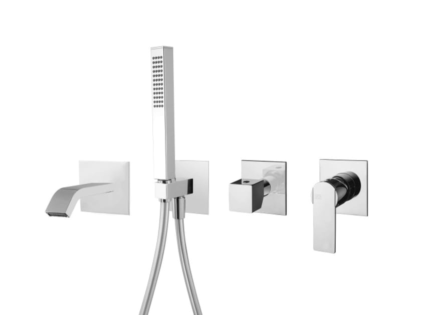 Смеситель для ванны с 4 отверстиями из хромированной латуни с ручным душем QD Magistro Lab Swanky ARCH-00133284