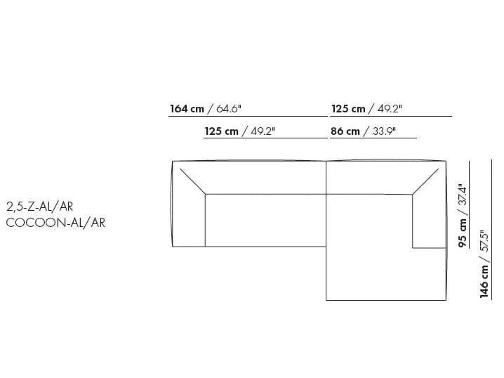 Съемный тканевый диван с полуостровом Montis Aztec ARCH-00005665 - Вид №3