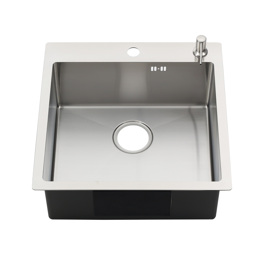 Мойка R5050H MELANA ProfLine 3,0/200 САТИН врезная квадратная в комплекте с дозатором MLN-R5050H+дозатор - Вид №2