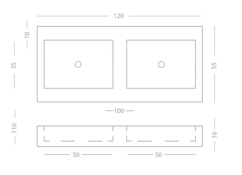 Двойная столешница из камня Лечче PIMAR L2 ARCH-00082897 - Вид №2