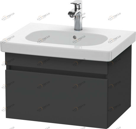 DS638304949 Тумбочка подвесная DuraStyle #DS6383 600 x 453 мм Графит матовый, декор Duravit