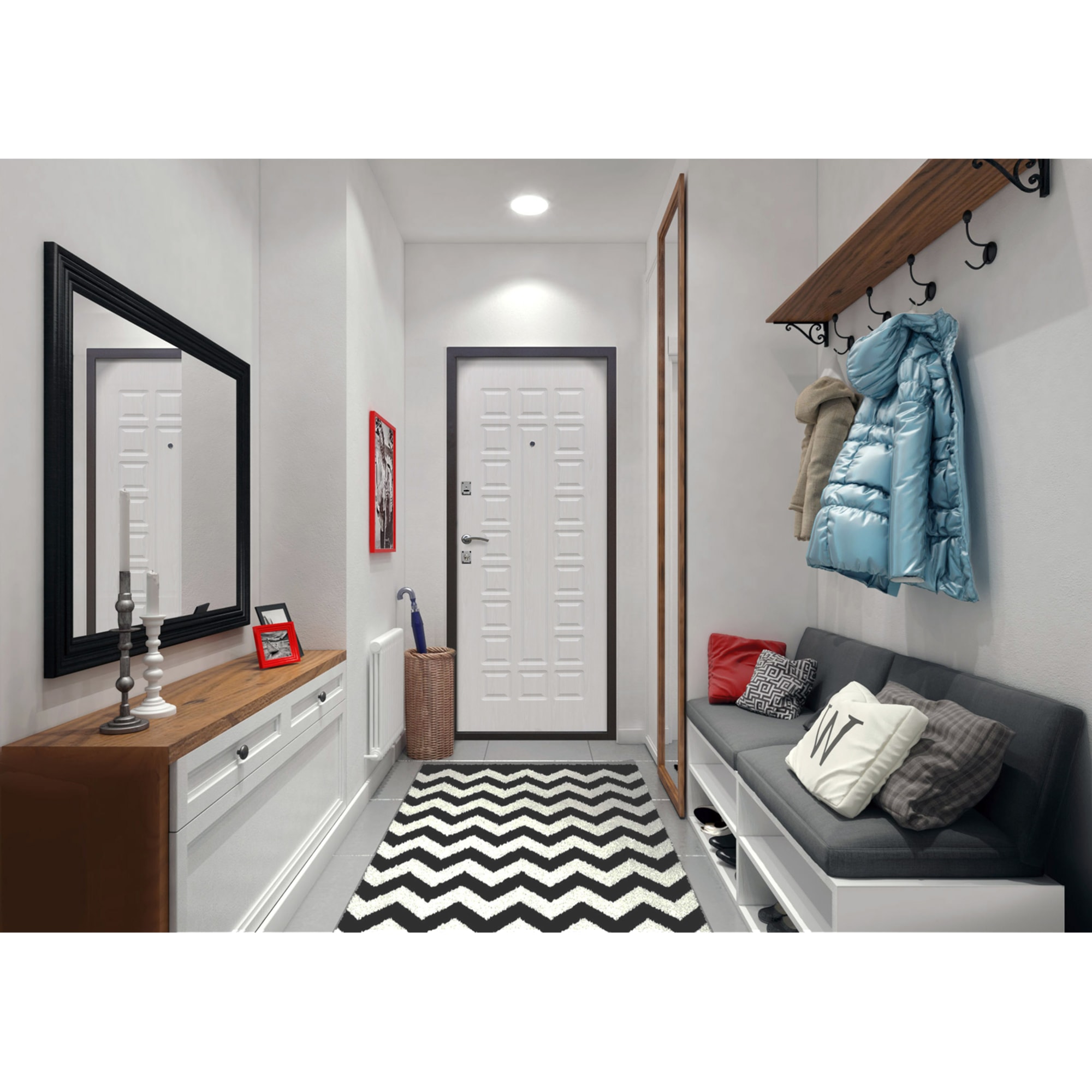 82133059 Дверь входная металлическая Йошкар, 960 мм, левая, цвет белый ясень Santreyd  - Вид №12