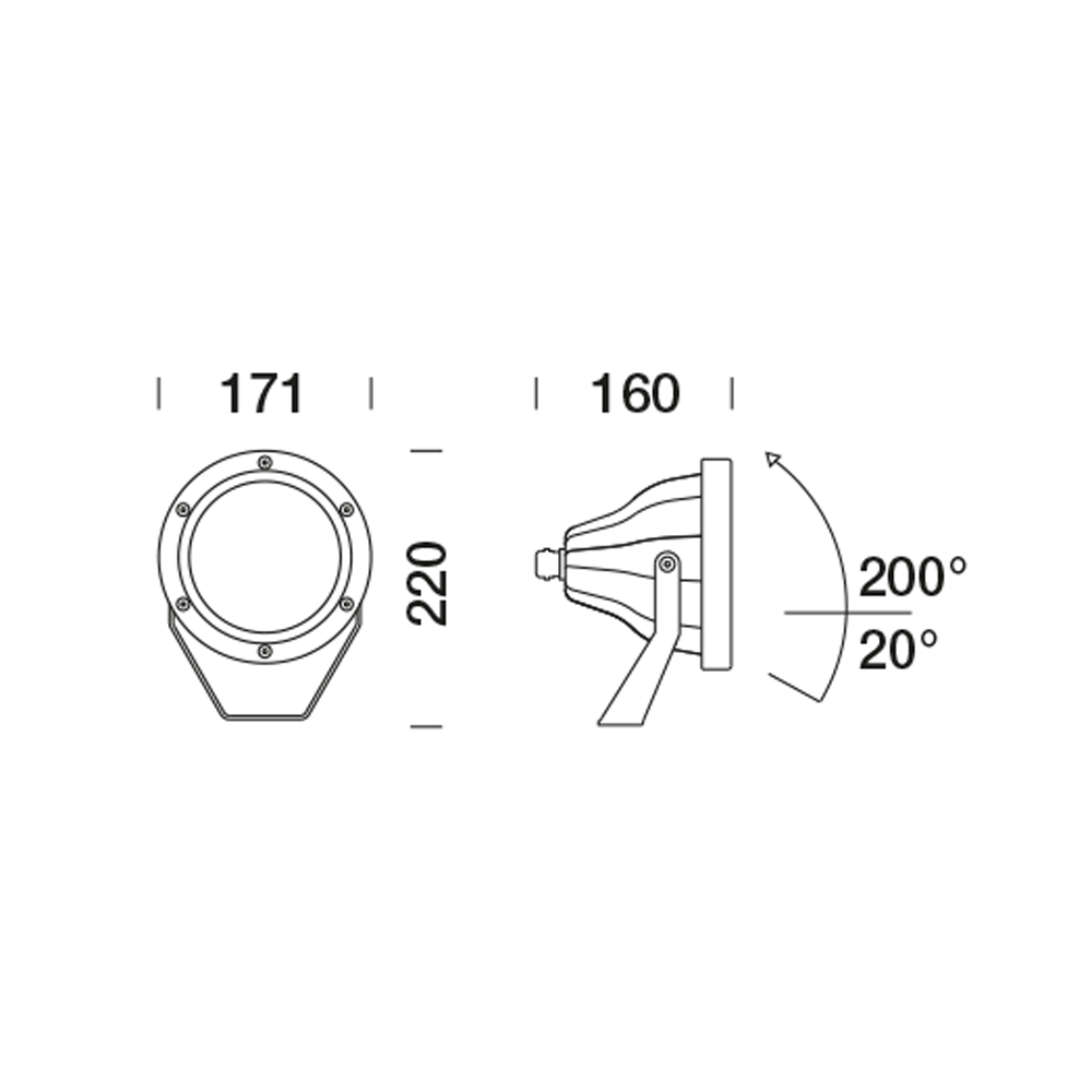 8472318 Встроенный светильник Platek NETTUNO Proiettore Bronzo  NETTUNO Bronze Floodlight - 9 LED 3000K 45°  - Вид №6