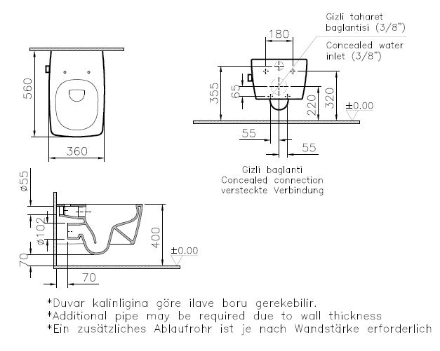 7672B003-7211 Биде Vitraglobal Metropole - Вид №1