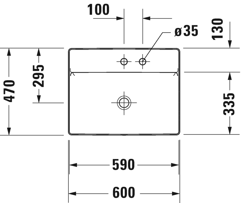 2354600044 Подвесная раковина настенная овальная Duravit DuraSquare - Вид №2
