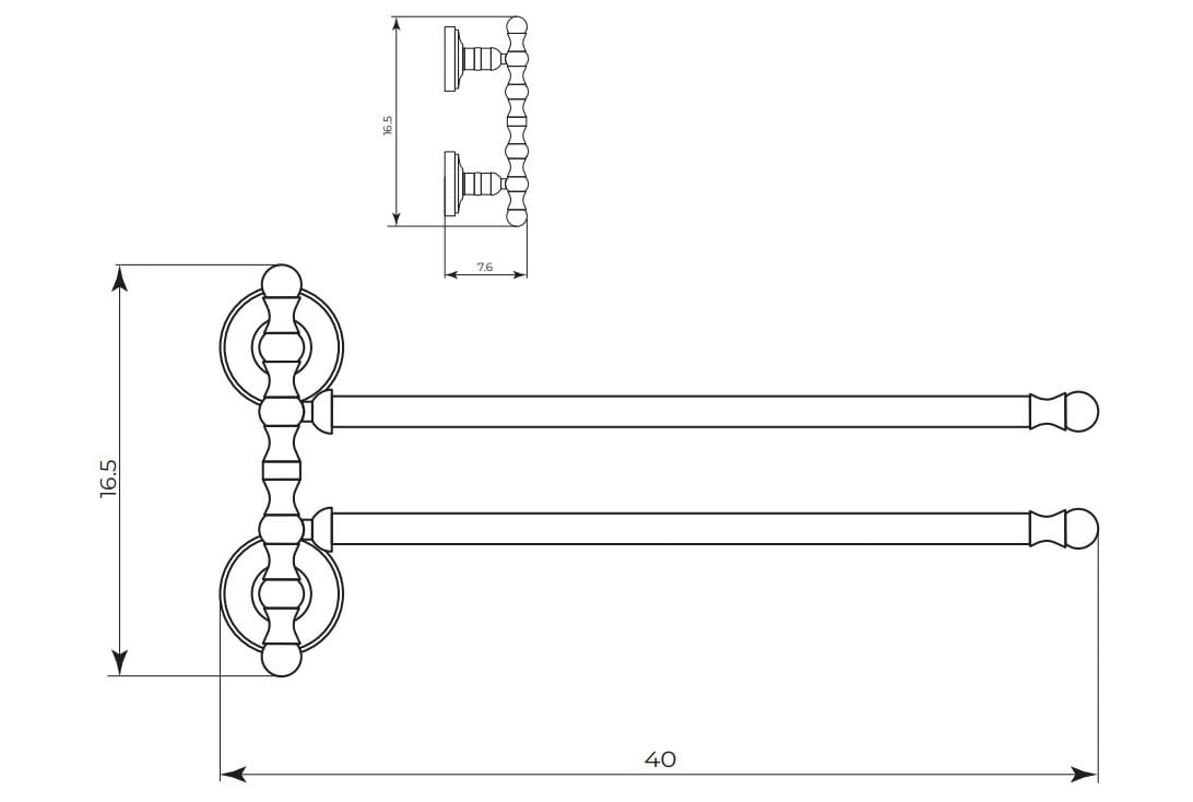 Держатель для полотенец из латуни Gaia Mobili Complements ARCH-00132381 - Вид №1
