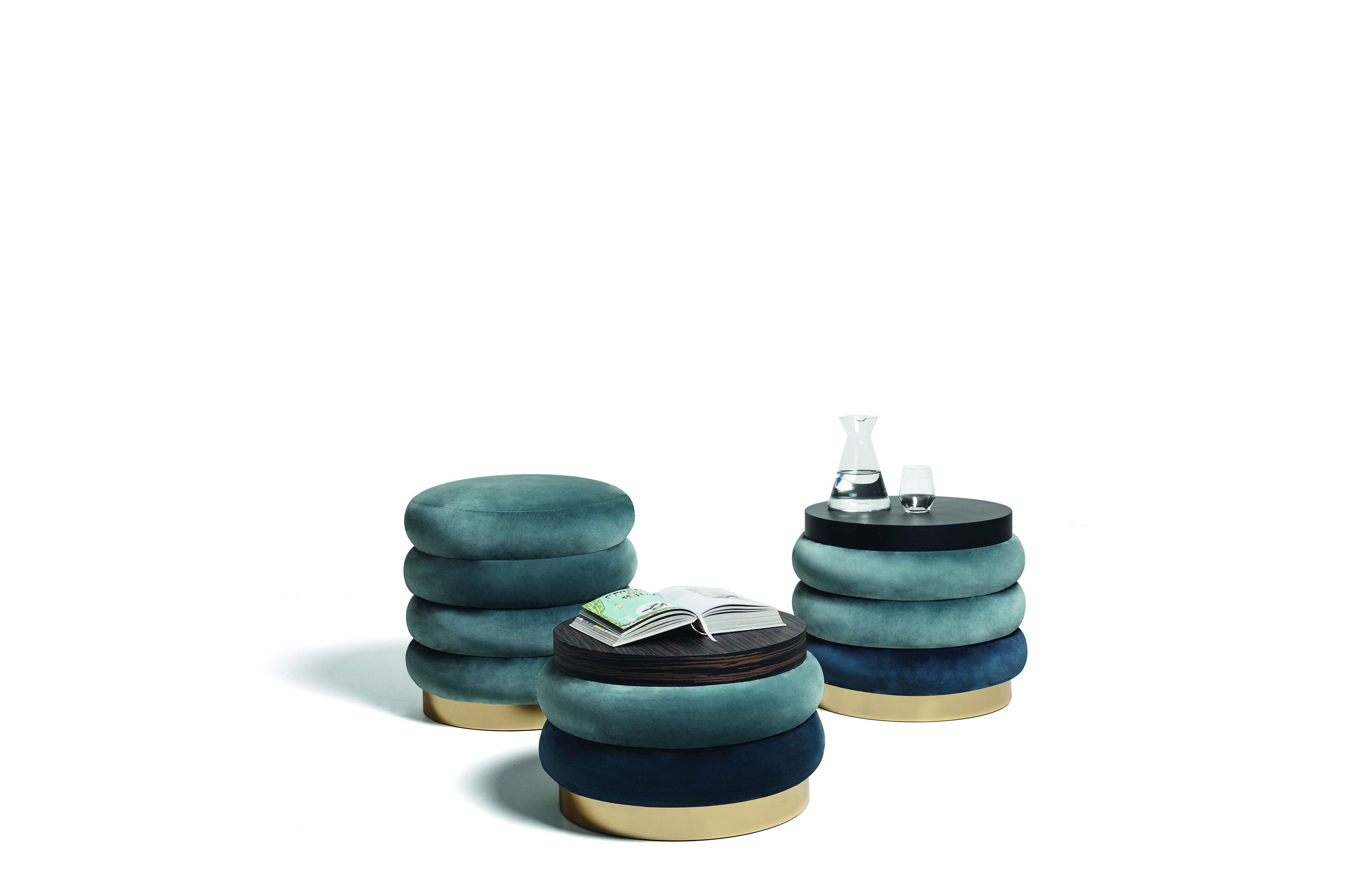 Круглый пуф из ткани Vibieffe 9235 шиньон ARCH-00134877 - Вид №7