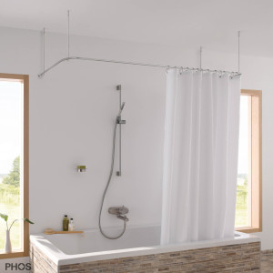 DSU1400-700F Карниз для душевой занавески U-образный, 70 x 140 x 70 см для крепления к потолку PHOS