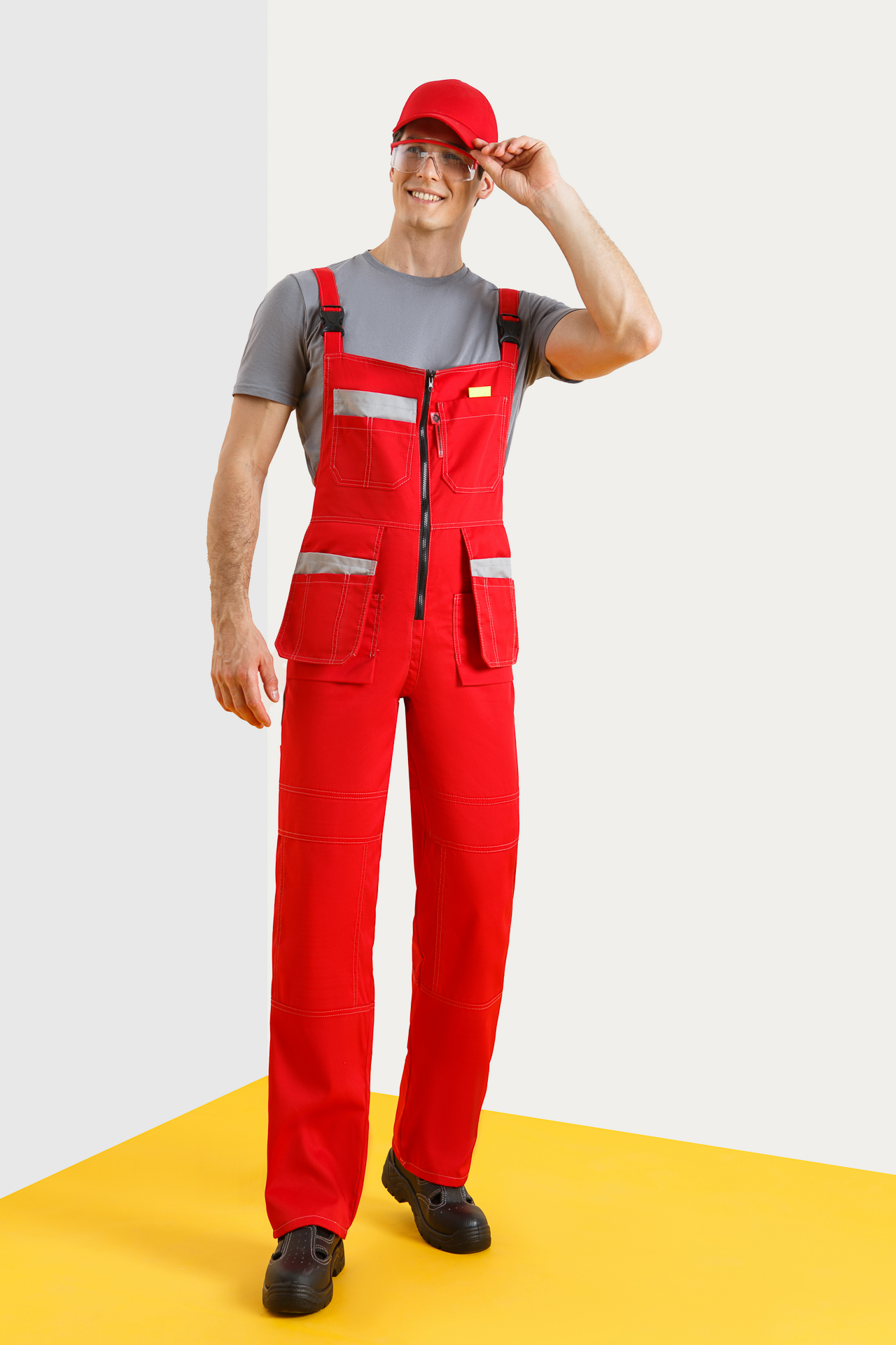 65320 Костюм "Профессионал-2" красный-светло-серый  Летняя спецодежда  размер 60-62/170-176  - Вид №10