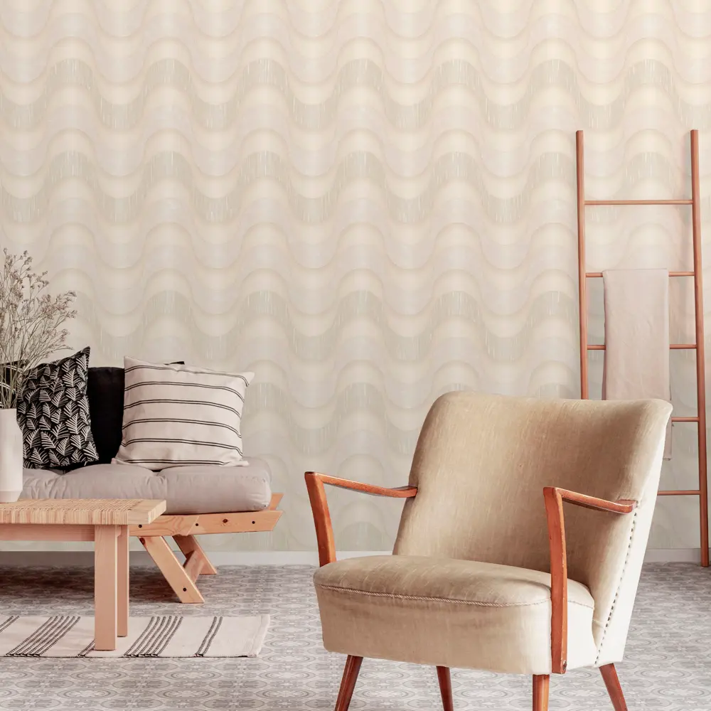 ОБОИ 1,06Х10М ФЛИЗ FLOW БЕЖ OR8022-17 ORNAMY STLM-2154976 - Вид №2