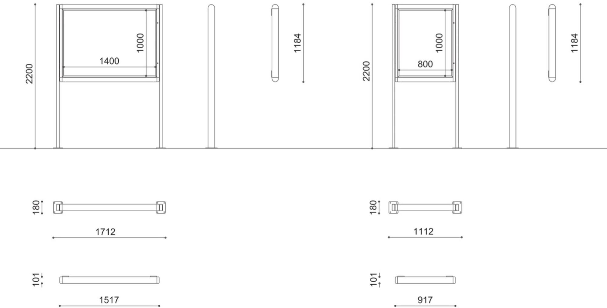 City Design Самонесущая двусторонняя доска для объявлений из алюминия с порошковым покрытием sun-id-1510684 - Вид №5
