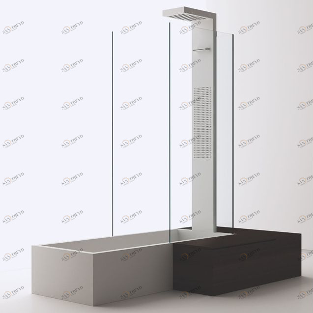 Moma Design Ванна из Corian с душевой колонной 1800х800х2200 Doccia Vasca белая DOCCIAVASCA