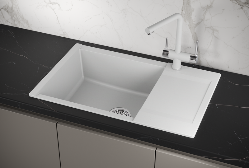 ES-7807, АРКТИК (БЕЛЫЙ), кухонная мойка, кварц, ESTETICA GRANULA 7807-ST279 - Вид №1