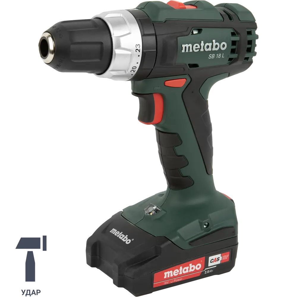Дрель-шуруповёрт аккумуляторная ударная Metabo SB 18 L, 602317500, 18 В Li-Ion 2x2 Ач 80132212 STLM-2031809 
