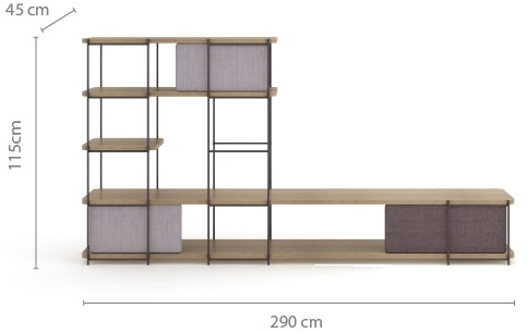 Momocca Книжный шкаф отдельно стоящий модульный Julia Jm06 - Вид №9
