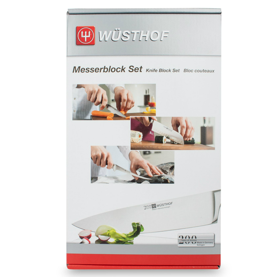 Набор кухонных ножей Gourmet: 4 шт., мусат, на светлой деревянной подставке WUESTHOF W9867 - Вид №9