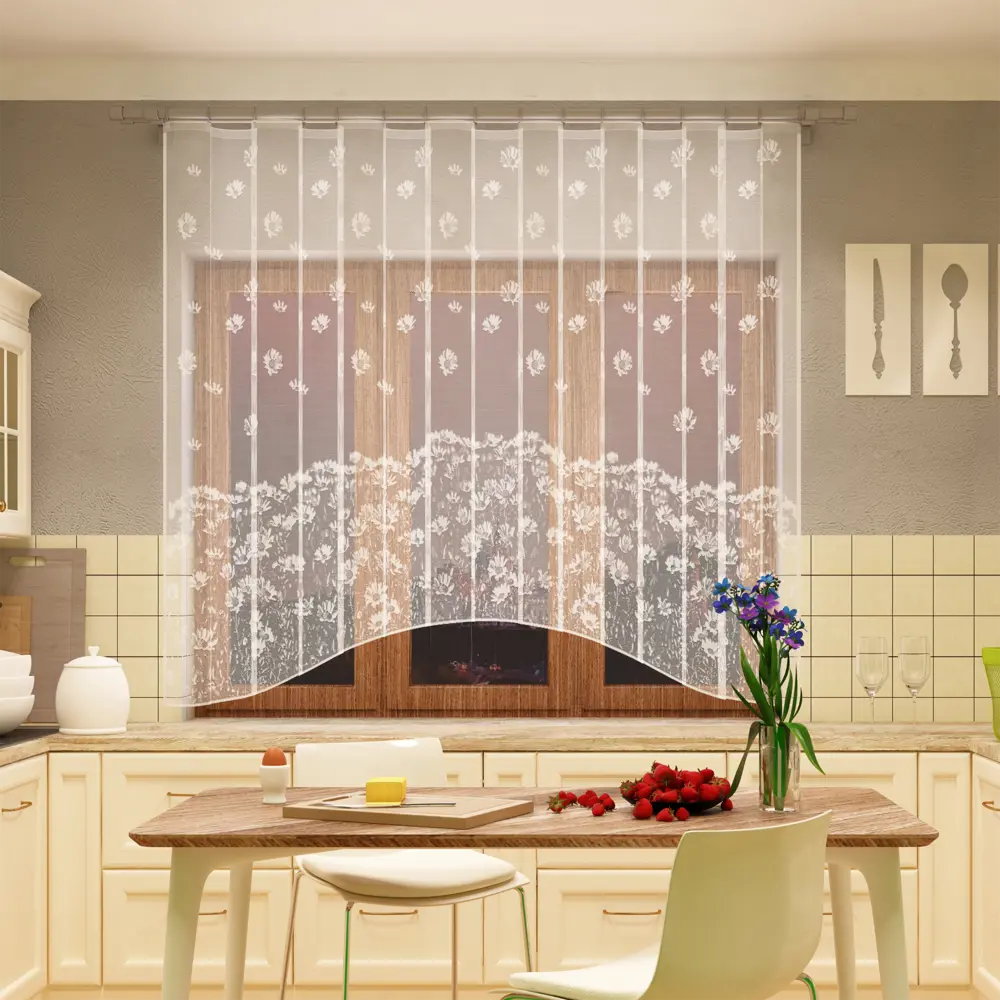Тюль на ленте для кухни «Зара» 260х160 см цвет белый 82633558 STLM-2070638 Santreyd  - Вид №7