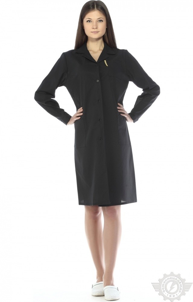 61681 Халат женский темный  Одежда для обслуживающего персонала  размер 60-62/158-164 Спецодежда  - Вид №5