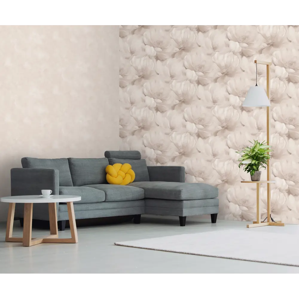 Флизелиновые обои ATELIERO Elena с цветочным узором бежевые 89363958 STLM-1418992 - Вид №3