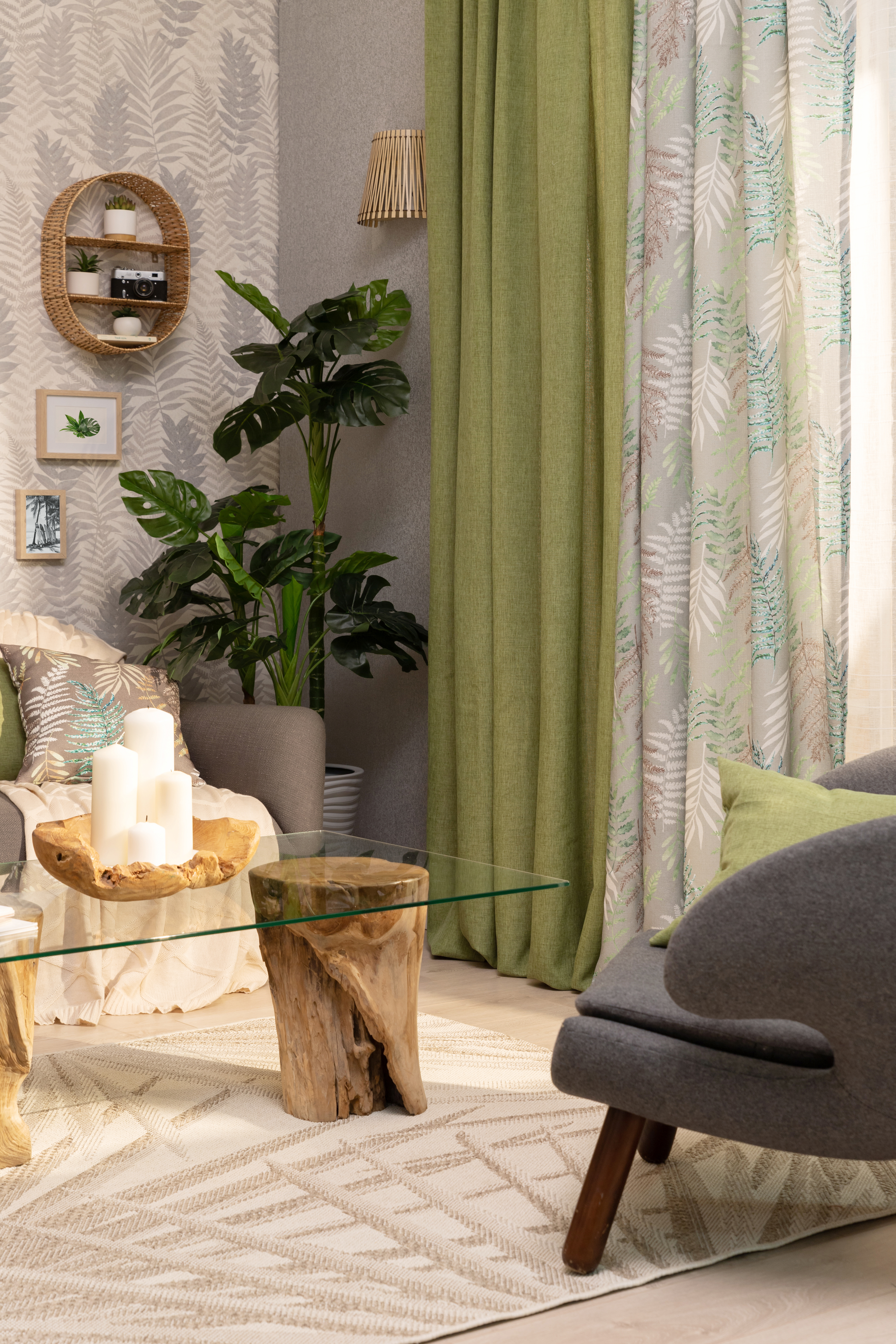 SEASONS Штора «Папоротник» серо-зелёная 200×270 см 82701266 STLM-0034415 - Вид №6