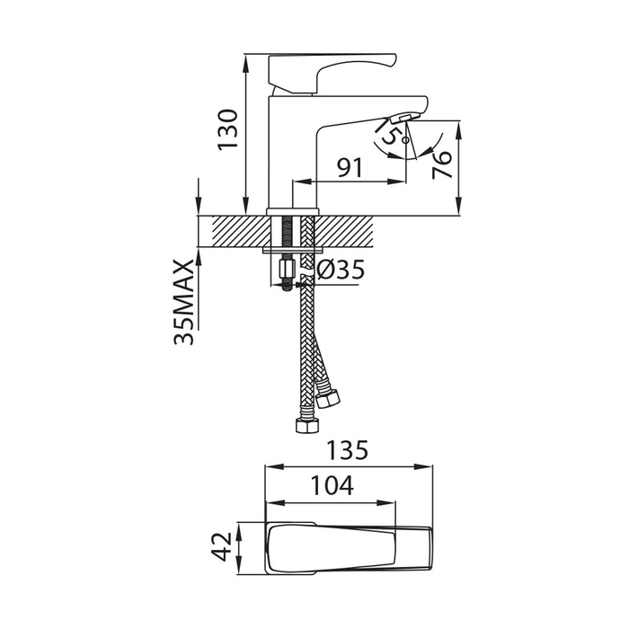 LABSB00M01 Milardo Labrador Смеситель для умывальника Labrador Россия  - Вид №5