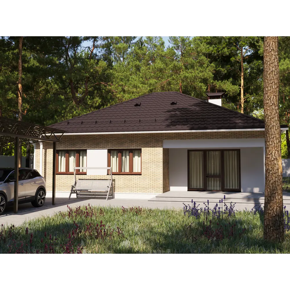 Металлочерепица 0.4 мм 2250x1180 мм RAL 8017 коричневый 10008698 STLM-2077592 Santreyd  - Вид №2