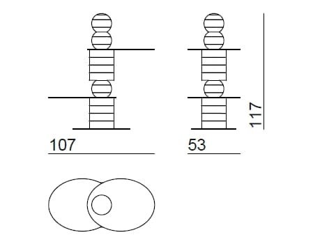 Самонесущий книжный шкаф из дерева и стекла Bizzotto Italia Нара ARCH-00066230 - Вид №6