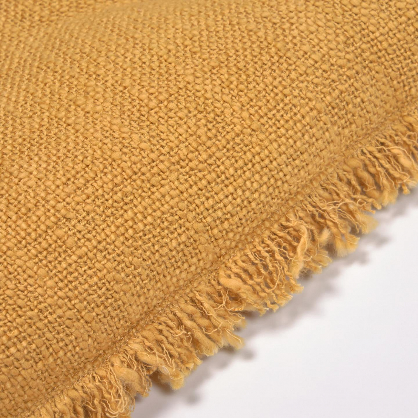 099982 Подушка для сиденья 45x45 горчичная, хлопок / бахрома La Forma Brunela  - Вид №1