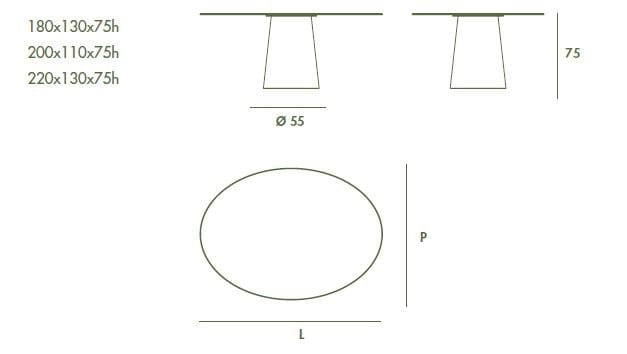 Керамический овальный садовый стол Sovet Italia ARCH-00123613 - Вид №2
