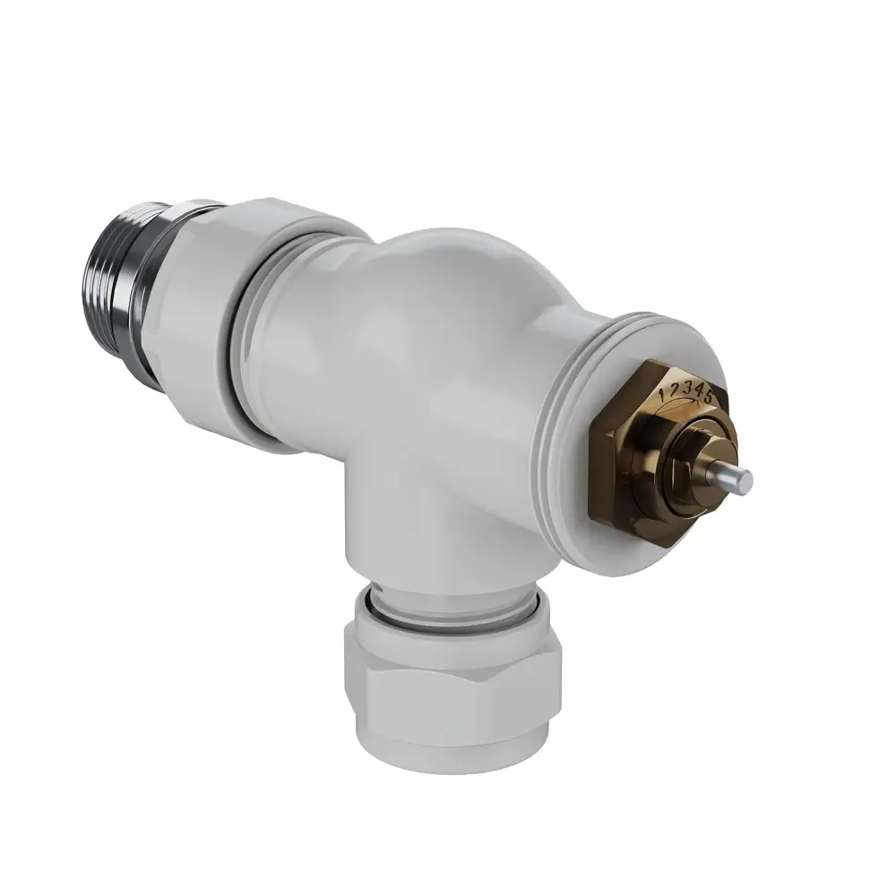 Термостатический комплект для радиатора осевой Royal Thermo Design Pro 1/2" латунь цвет белый STLM-2160566 - Вид №2