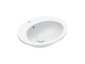 Утопленный овальный умывальник с одной столешницей