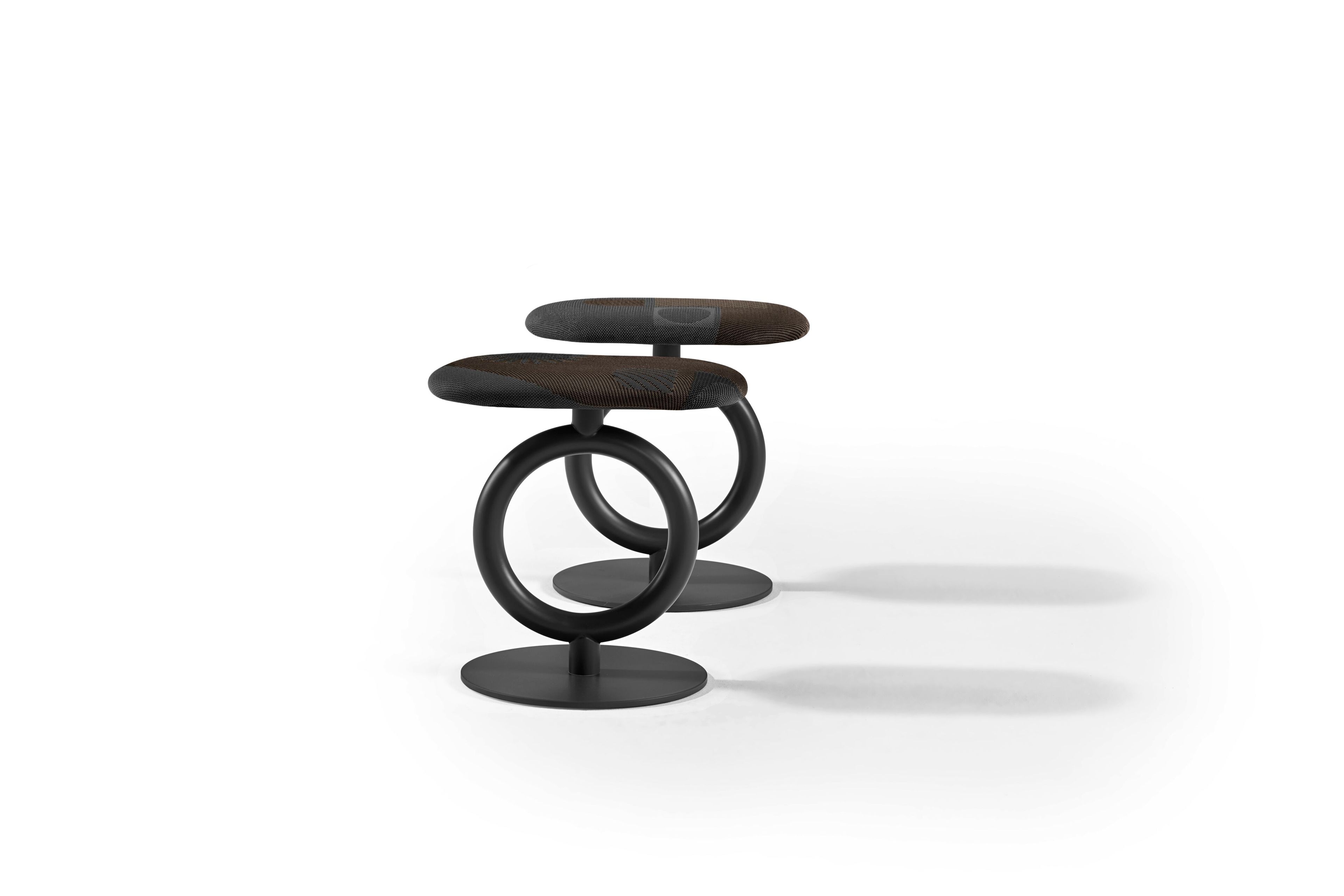 Стул из стали и ткани с подставкой для ног SANCAL ARCH-00147138 - Вид №1