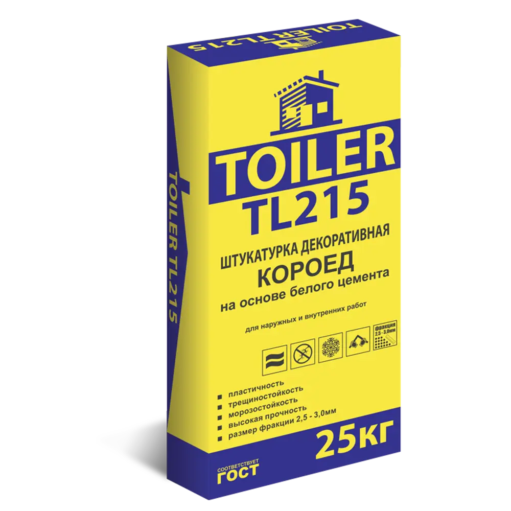 Штукатурка цементная Toiler TL215 25 кг 84858030 STLM-2069761 Не применимо