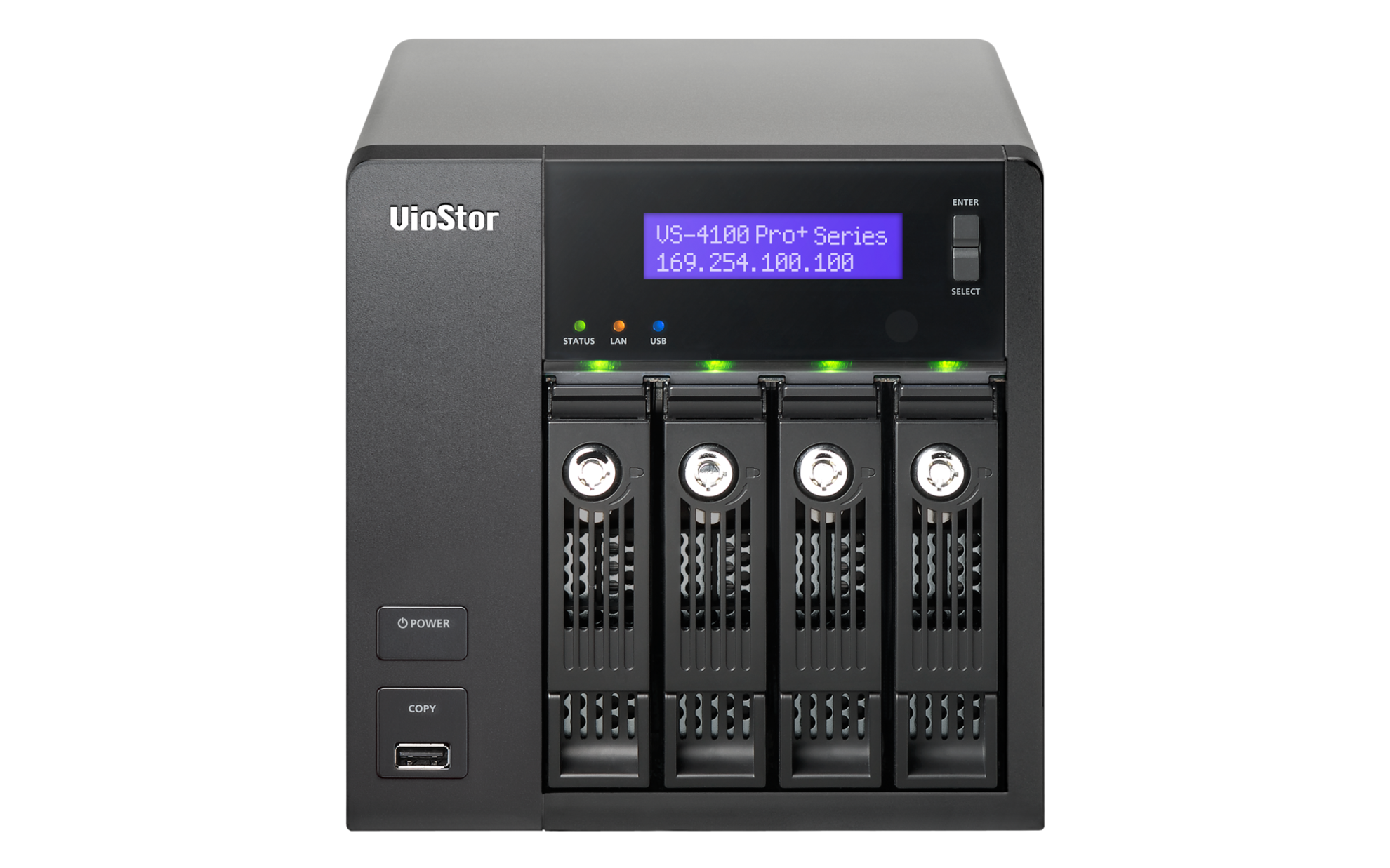 VS-4108 Pro+ Smb nvr, 8 channels, 4-tray w/o hdd, local monitoring. intel 2,6 ghz QNAP Santreyd  - Вид №1