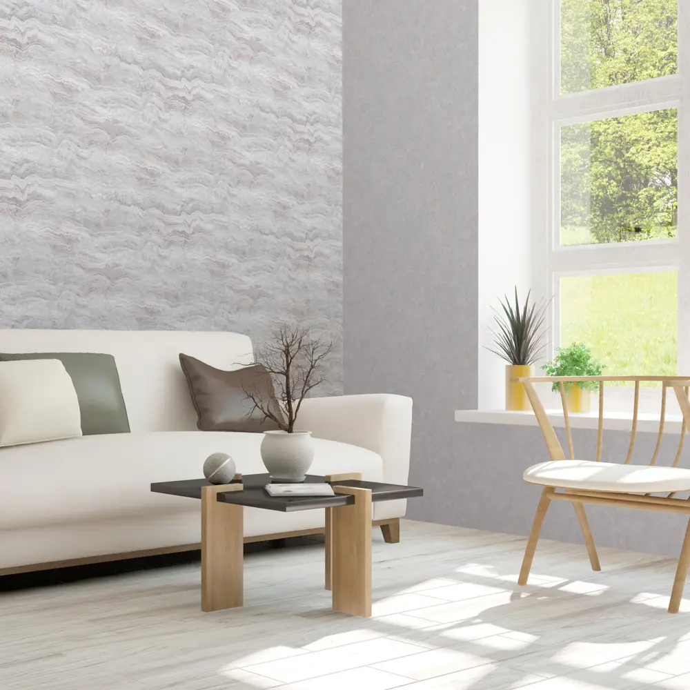 Обои флизелиновые Victoria Stenova Travertino серые 1.06 м 989417 86759611 STLM-2208477 - Вид №3