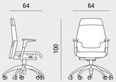 Viganò Кожаное кресло руководителя на колесиках со средней спинкой Madam office sun-id-1473228 - Вид №4