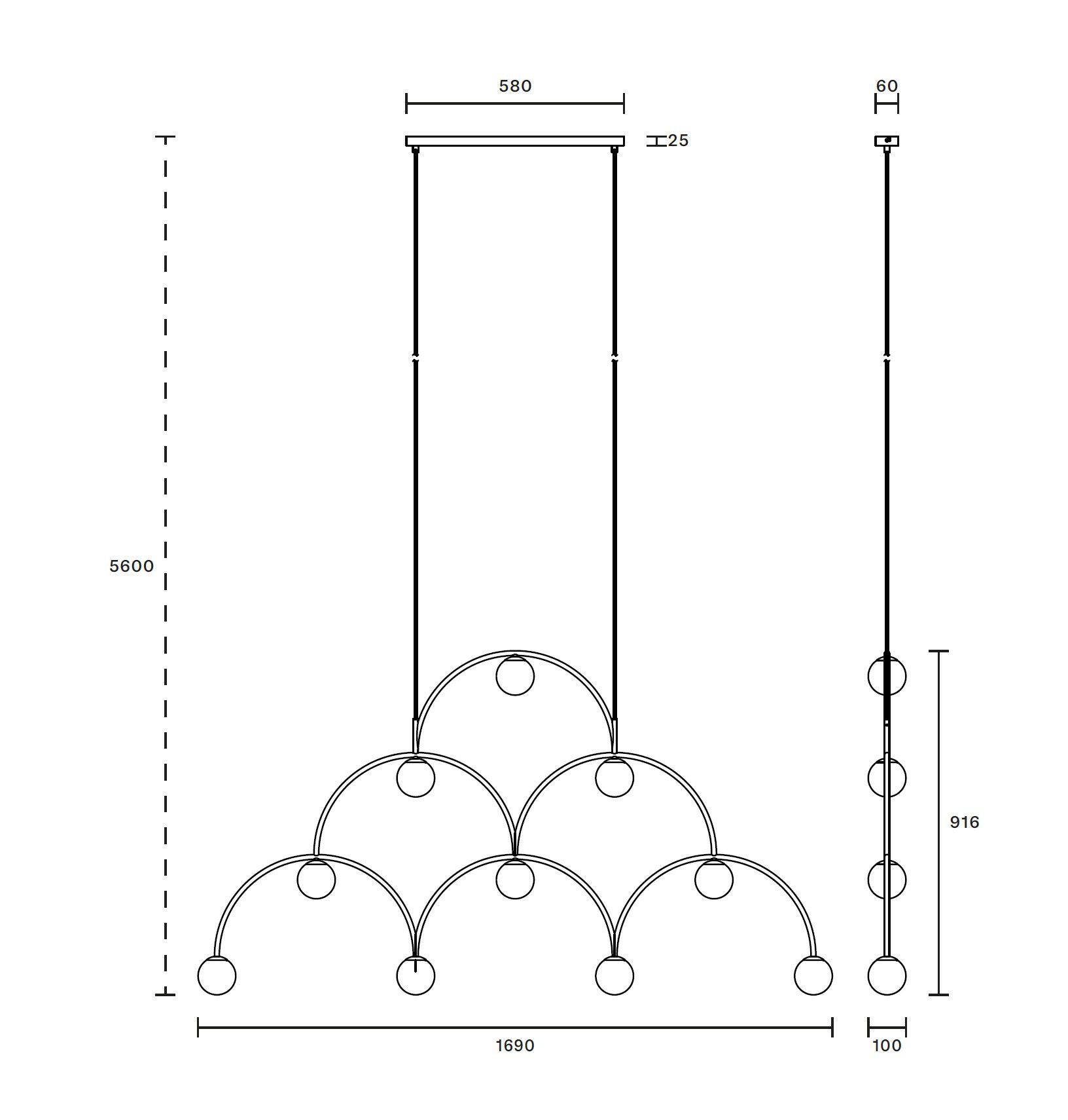 Подвесной светильник из металла и опалового стекла Pholc Bounce ARCH-00059380 - Вид №7