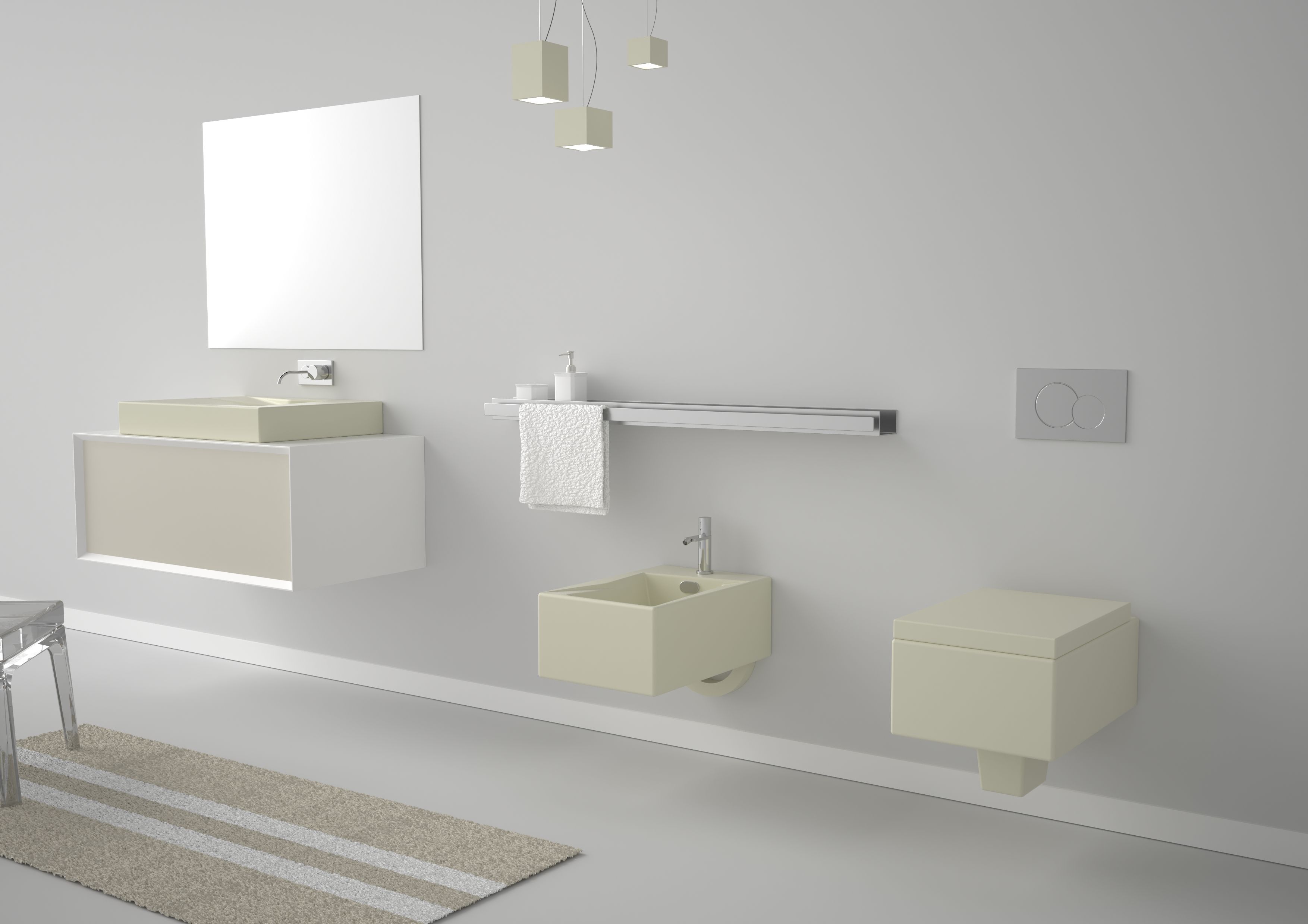 Подвесной шкаф для умывальника из МДФ с столешницей из смолы и ящиками GSG Ceramic Design Милан ARCH-00076853 - Вид №5