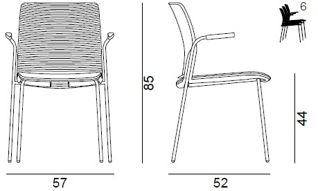 Quadrifoglio Стул из полипропилена с подлокотниками со встроенной подушкой Close sun-id-1358779 - Вид №1