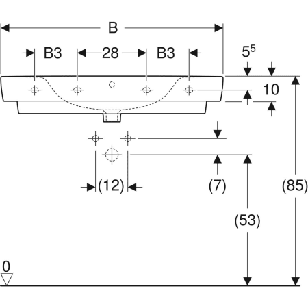 501.728.00.1 Накладная раковина Geberit Renova Plan с полкой Geberit  - Вид №3