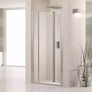 Двери в нишу 90 см LUNES S Novellini LUNES с серебристым профилем