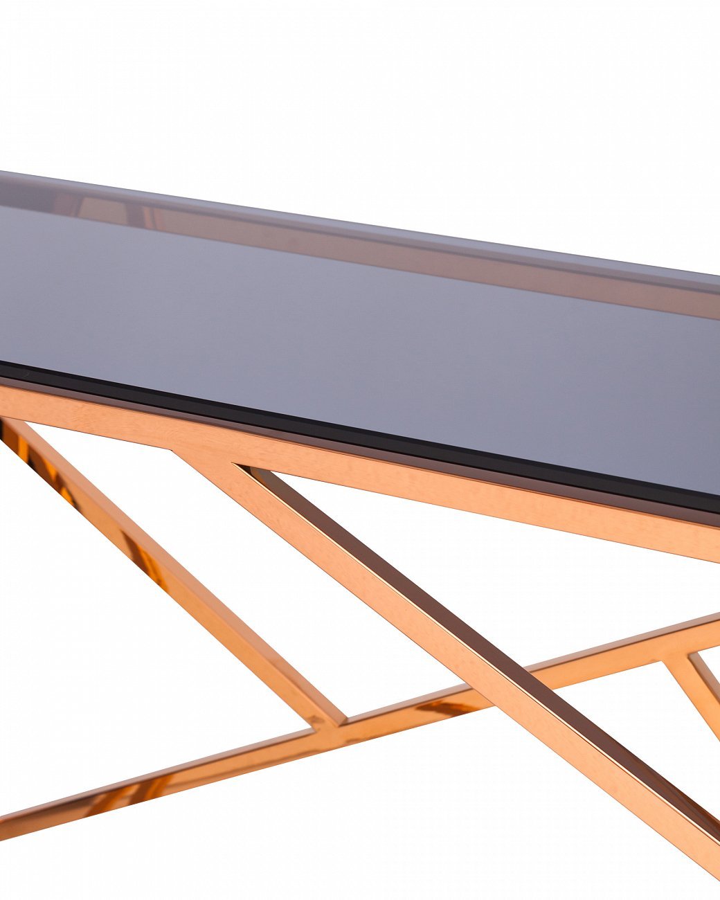 Консоль стеклянная 115х30 см дымчатая с розовым золотом "Арт Деко" STOOL GROUP  00-3881896 Золото;розовый  - Вид №3