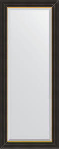 BY 3928 Зеркало с фацетом в багетной раме - черное дерево с золотом 71 mm EVOFORM Exclusive